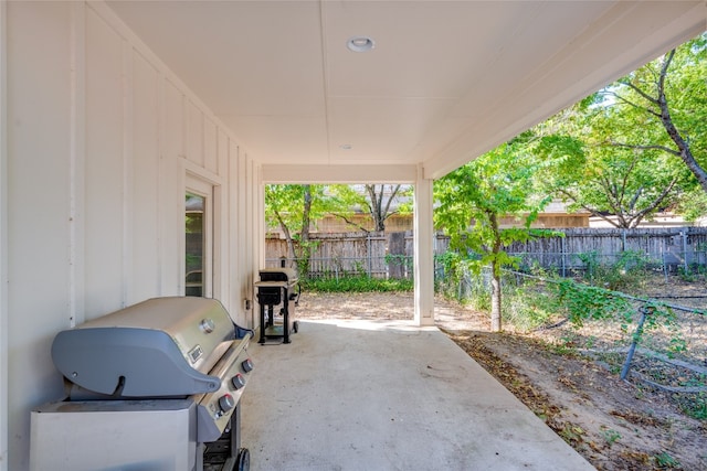 view of patio / terrace featuring grilling area