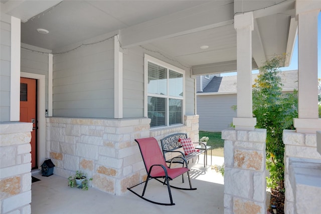 view of patio with covered porch