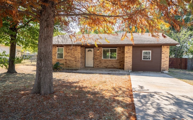 view of single story home