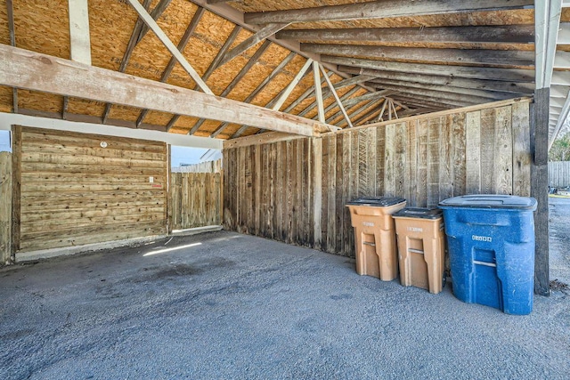 view of storage area