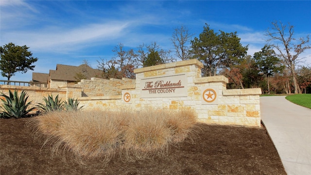 view of community sign