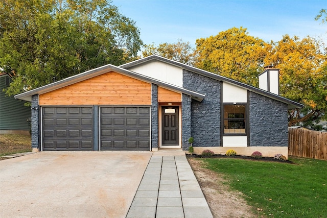 contemporary home featuring a garage