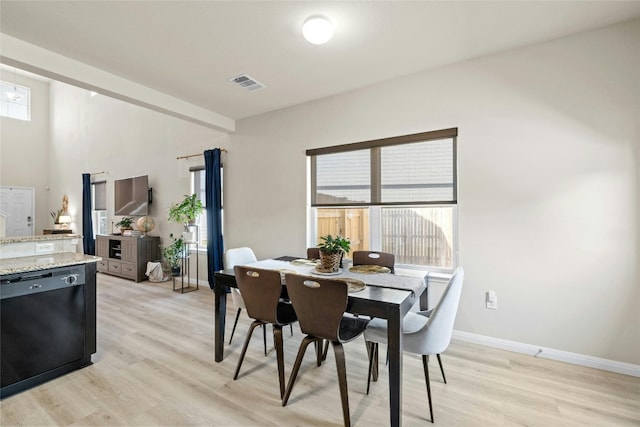 dining area featuring light hardwood / wood-style flooring