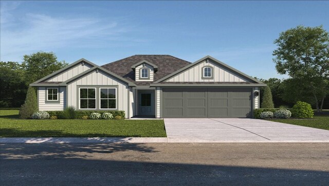 1330 Brookfield St, Temple, TX 76504 - modern farmhouse featuring a garage, driveway, a front yard, and board and batten siding