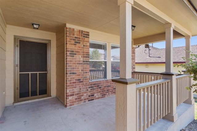 view of patio with a porch