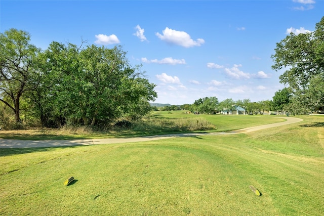 view of property's community featuring a yard