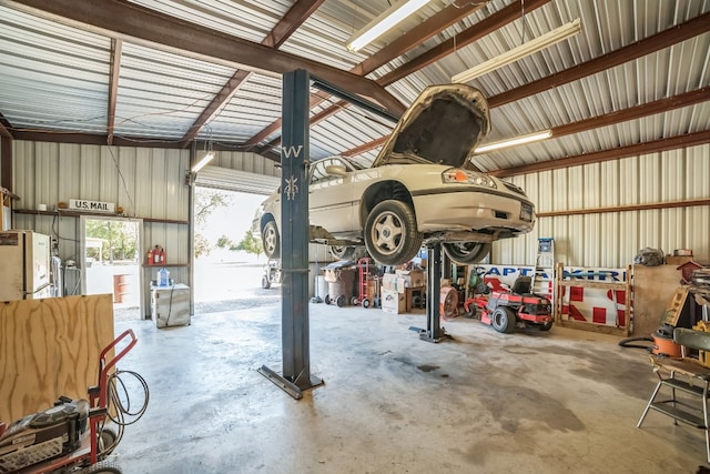 view of garage