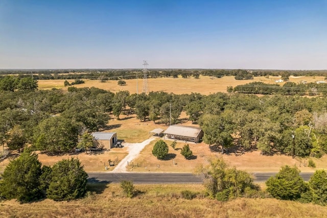 bird's eye view with a rural view