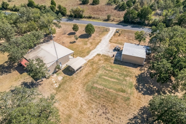 aerial view featuring a rural view