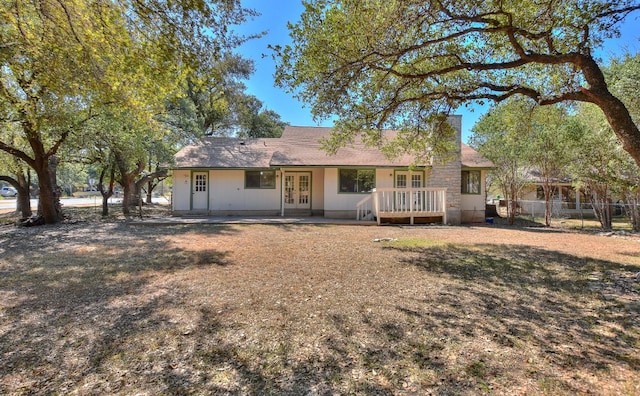 ranch-style home with french doors