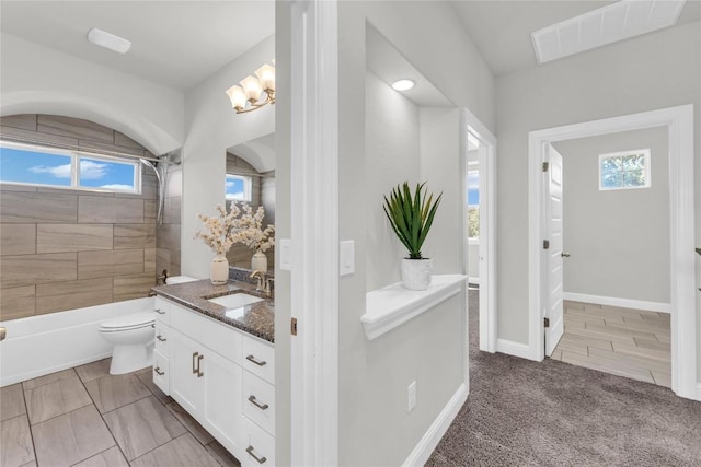 110 Magona Trl, Georgetown, TX 78628 - full bath featuring toilet, visible vents, plenty of natural light, and vanity