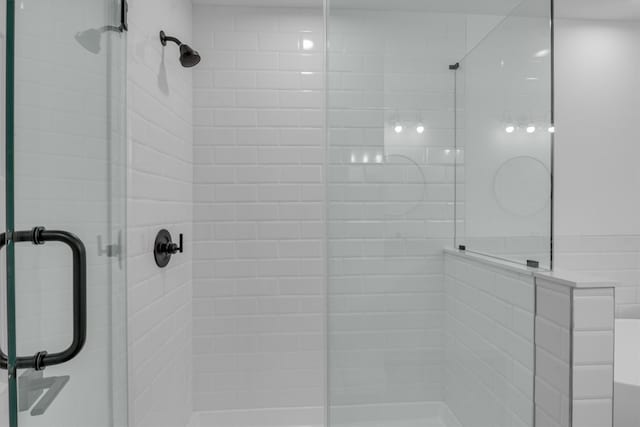 bathroom featuring walk in shower