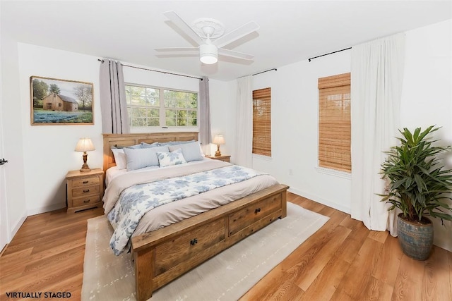 bedroom featuring light wood-type flooring