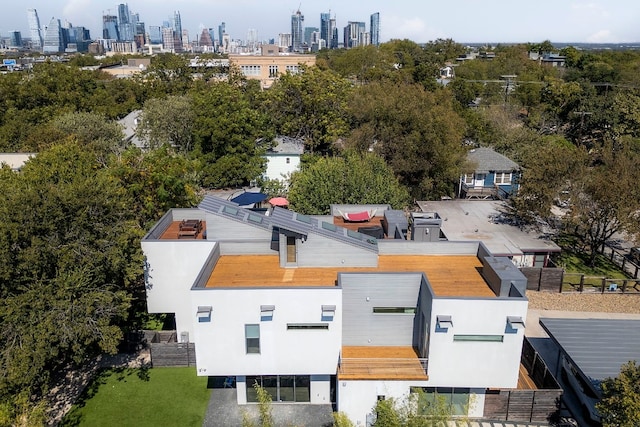 aerial view featuring a city view