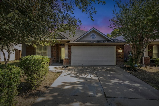 view of front of house with a garage