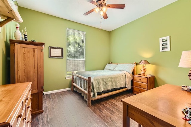 134 Fairwood Dr, Georgetown, TX 78628 - bedroom with dark wood-type flooring and ceiling fan
