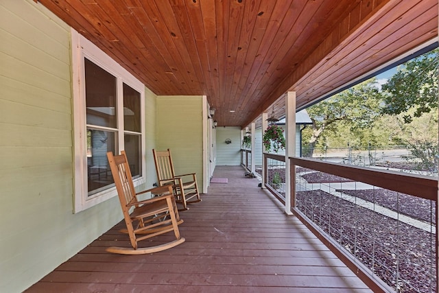 wooden terrace with a porch