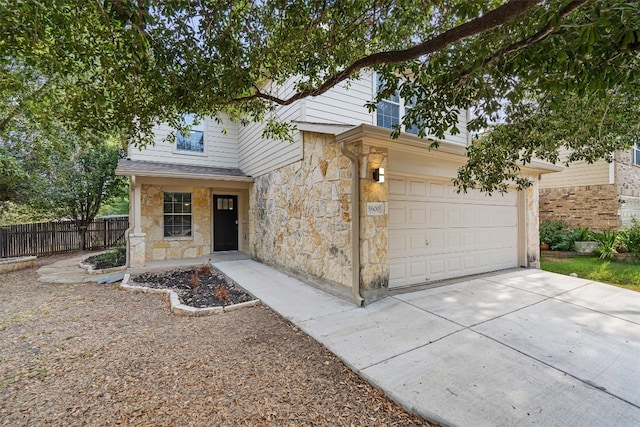 view of front of home featuring a garage