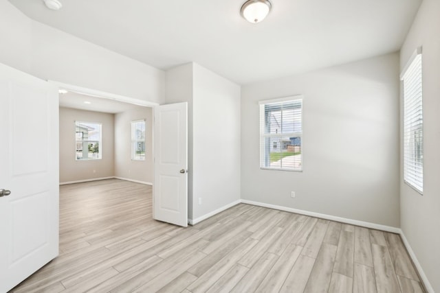 empty room featuring light hardwood / wood-style flooring