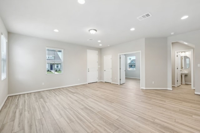 empty room featuring light wood-type flooring