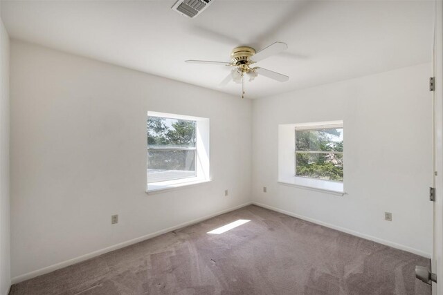 224 Fm 954th Rd, Round Top, TX 78954 - spare room featuring healthy amount of natural light, carpet floors, a ceiling fan, and baseboards