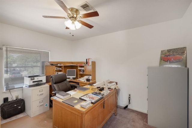 224 Fm 954th Rd, Round Top, TX 78954 - home office with light carpet and ceiling fan