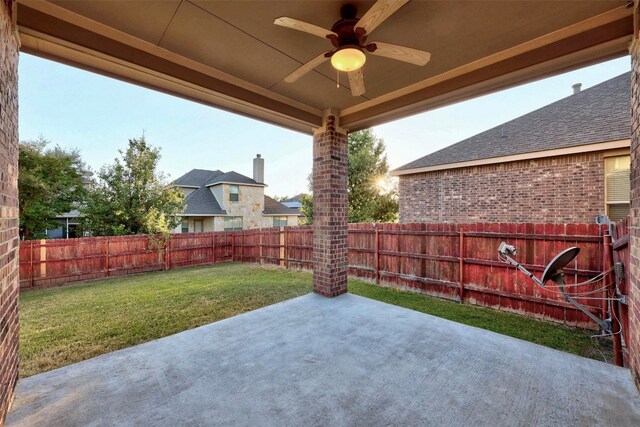 view of patio / terrace with ceiling fan