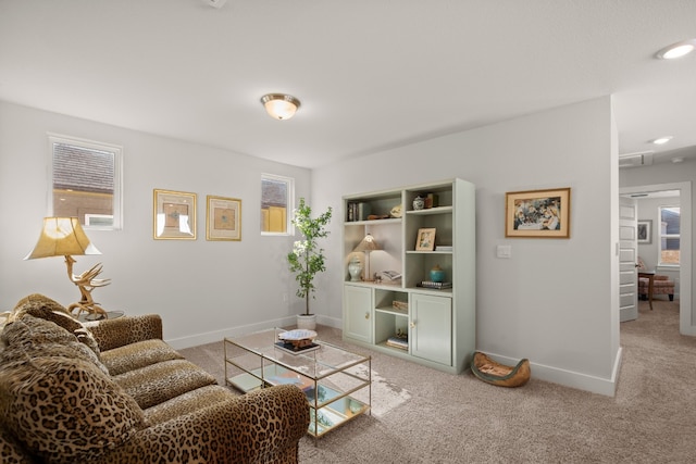 view of carpeted living room