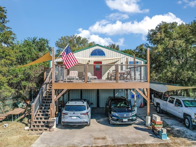 exterior space featuring a wooden deck