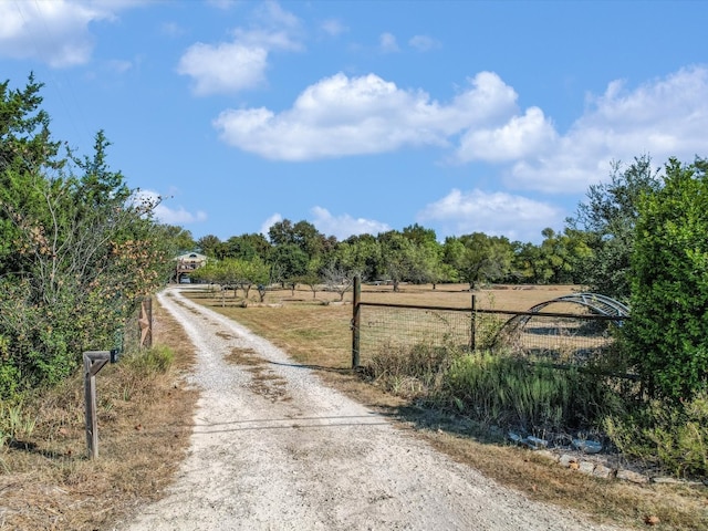 view of street featuring a rural view