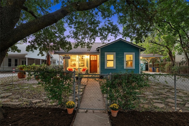 view of front of property featuring a porch