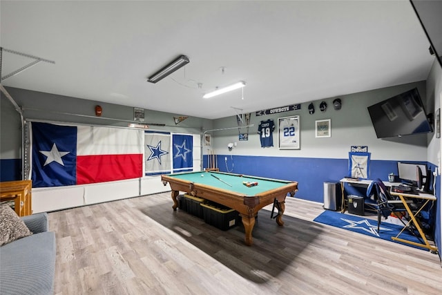 recreation room featuring pool table and wood-type flooring