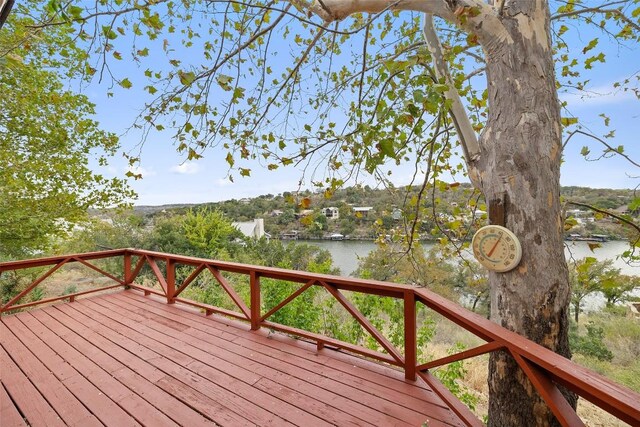 502 E Ave, Marble Falls, TX 78654 - wooden terrace with a water view