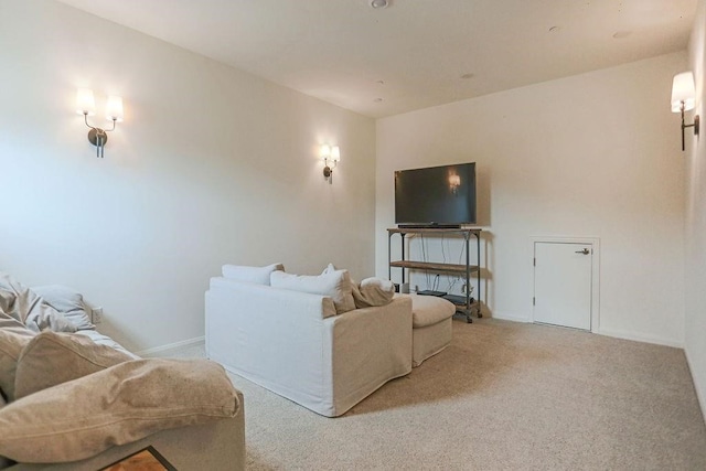 living room featuring light colored carpet