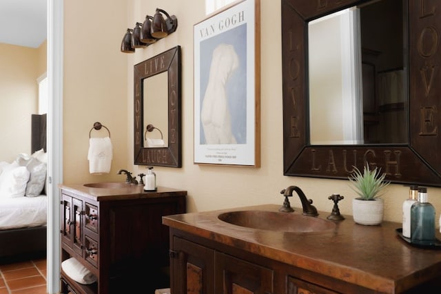 bathroom featuring vanity and tile patterned flooring