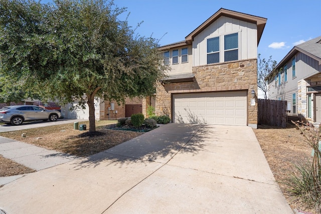 view of front of home with a garage