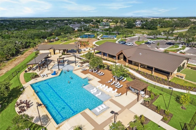 1325 Kneehigh Dr, Georgetown, TX 78633 - drone / aerial view of a pool