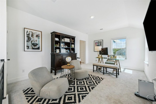 1325 Kneehigh Dr, Georgetown, TX 78633 - carpeted office featuring baseboards and lofted ceiling