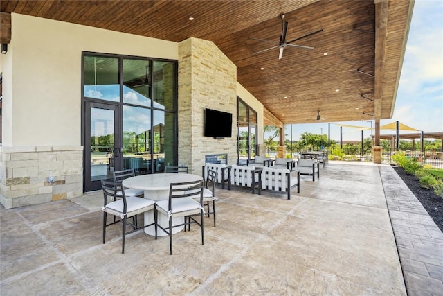 1325 Kneehigh Dr, Georgetown, TX 78633 - view of patio / terrace with ceiling fan and outdoor dining space