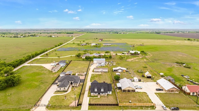 bird's eye view with a rural view