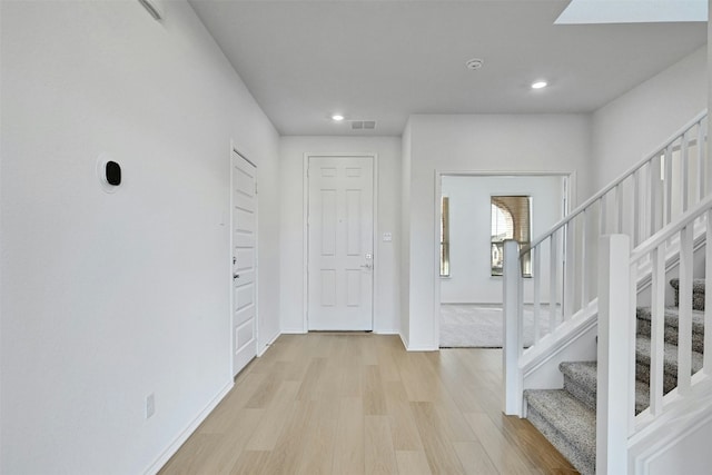 foyer featuring light hardwood / wood-style floors