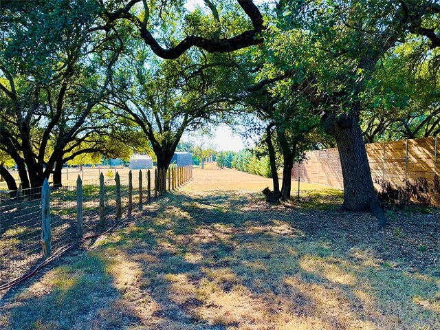 view of yard with a rural view