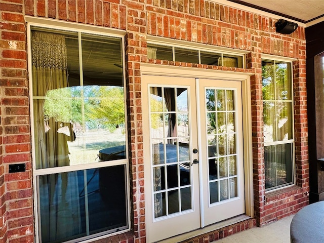 doorway to outside featuring french doors