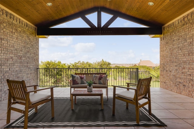 view of patio / terrace with a balcony