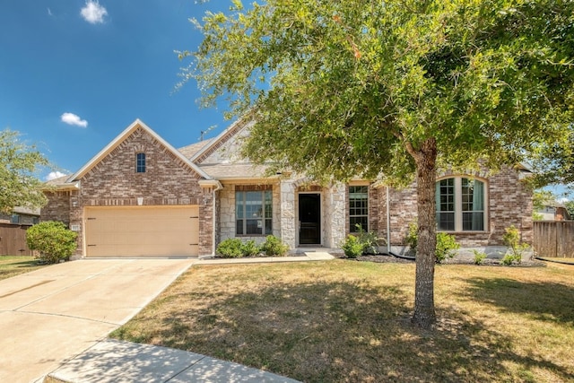 obstructed view of property featuring a front yard