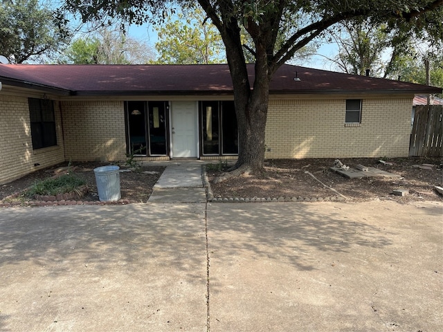 view of single story home