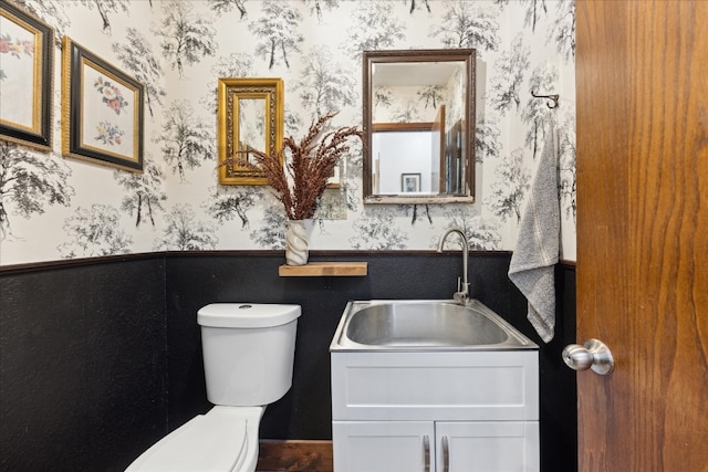 bathroom featuring toilet and vanity