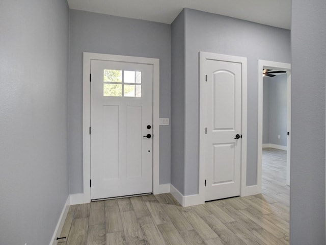 entryway with light wood-type flooring