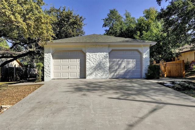 view of garage