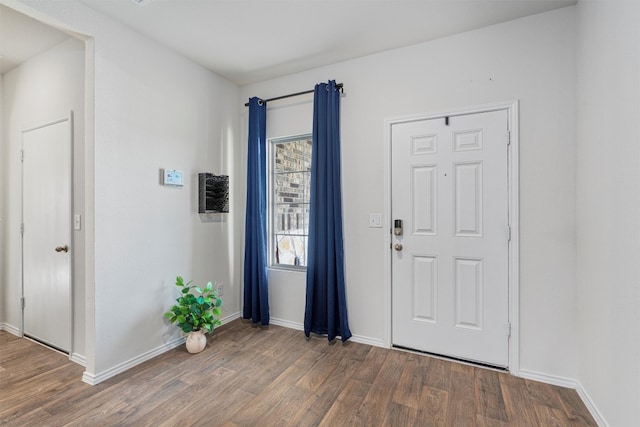 foyer featuring dark wood-type flooring